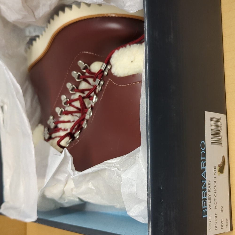 Anthropologie Bernardo Wiley rain Hit Chocolate Rain/winter Boots, Size 8 - Picture 2 of 10